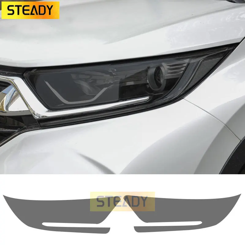 

2 Pcs Car Headlight Protective Film Front Light Transparent Smoked Black TPU Sticker For Honda CRV 2017-ON 2021 2022 Accessorie