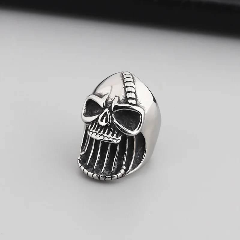 Fongten Gothic Skeleton Rings For Men Stainless Steel Cocktail Ring Male Gold Silver Color Skull Charm Hip Hop Jewelry Wholesale