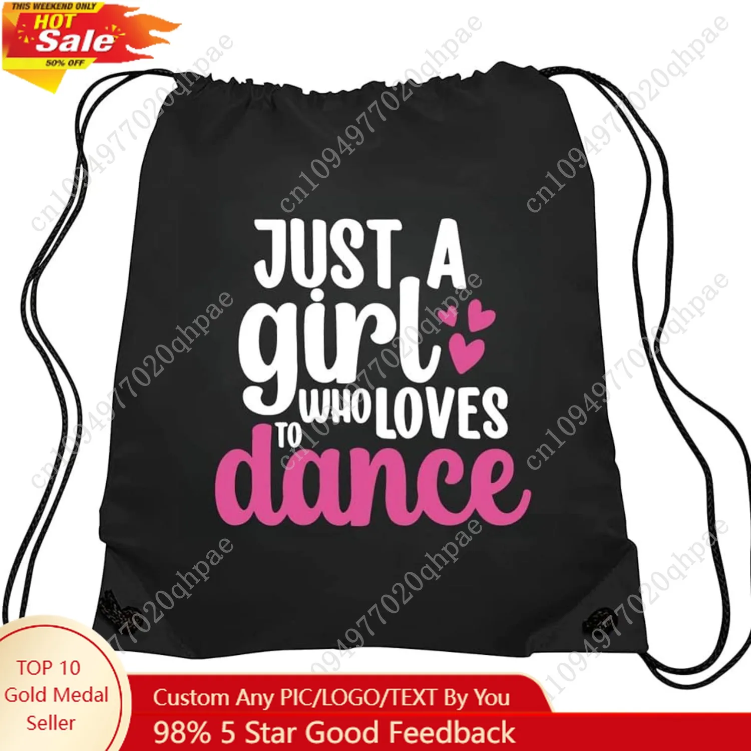 

Haizct Just a Girl Who Loves to Backpack, Unisex Drawstring Backpack Bag for Gym Shopping Sport Yoga Dance Rehearsal, Great Gift