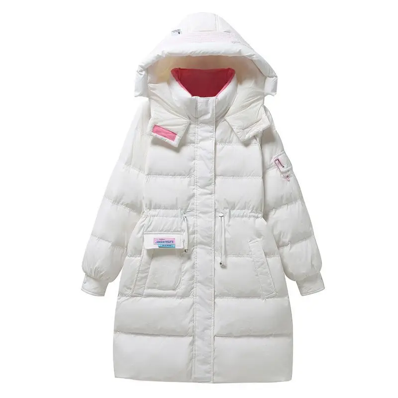 European Goods In 2023, New Fashion Winter Down Jacket, Feminine Temperament, Long Hooded Waist Loose Casual Coat, Feminine Tide