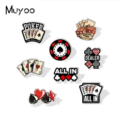 2023 New Arrival Fashion Love Poker Cards All In Handcraft Epoxy Acrylic Resin Lapel Pins Badge Pin