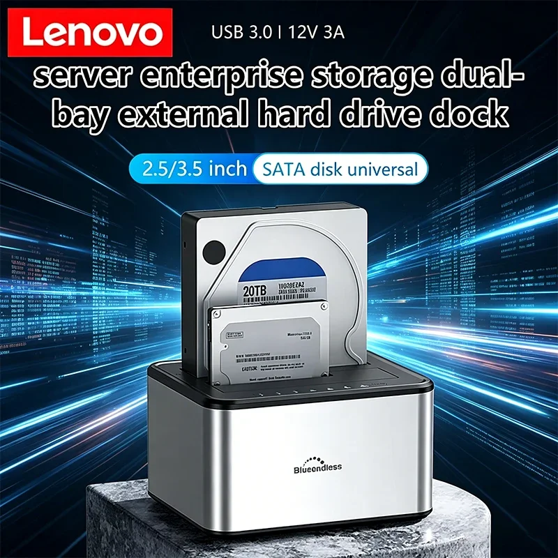 レノボ-デュアルベイ-hddボックス-ドッキングステーション-ssdケース-オフラインクローン-sata-to-usb-30アダプター-デュプリケーター-25-35インチ-ssd-hddディスク対応