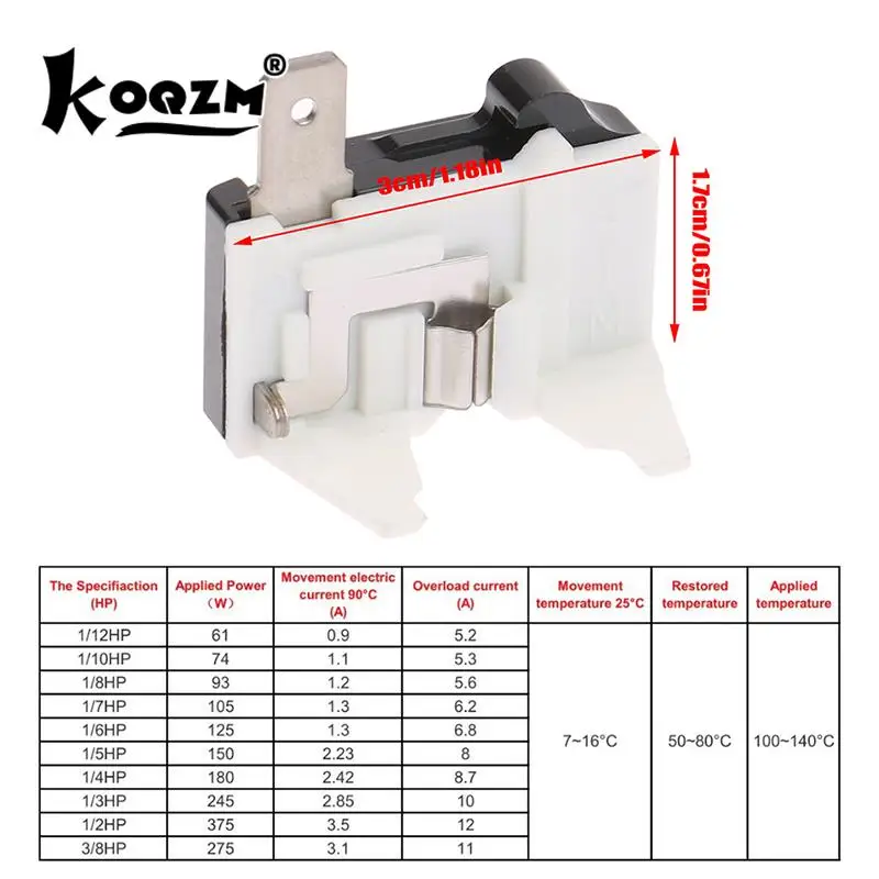4TM 110/220V frigorifero protezione da sovraccarico congelatore parte di ricambio relè 1/2 1/3 1/4 1/5 1/6 1/7 1/8HP Protector