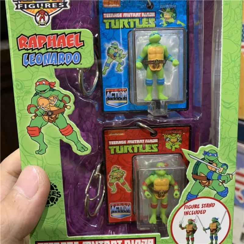 Worlds Smallest Anime Teenages Mutants Ninja Turtles Micro Leonardo Da Vinci Raphael Figure Collection Decoration Accessory Toys