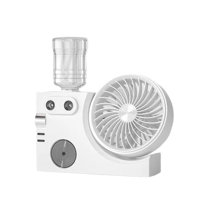 Ice mist spray fan USB charging silent wind desktop mini portable three-color optional