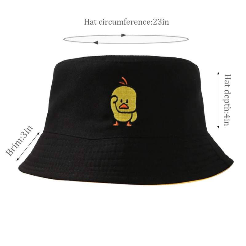 عكسها أسود أصفر بطة قبعة بحافة للرجال النساء الصيف قبعة الشمس قبعة صيد بوب حزين بنين بنما أضعاف في الهواء الطلق صياد قبعة