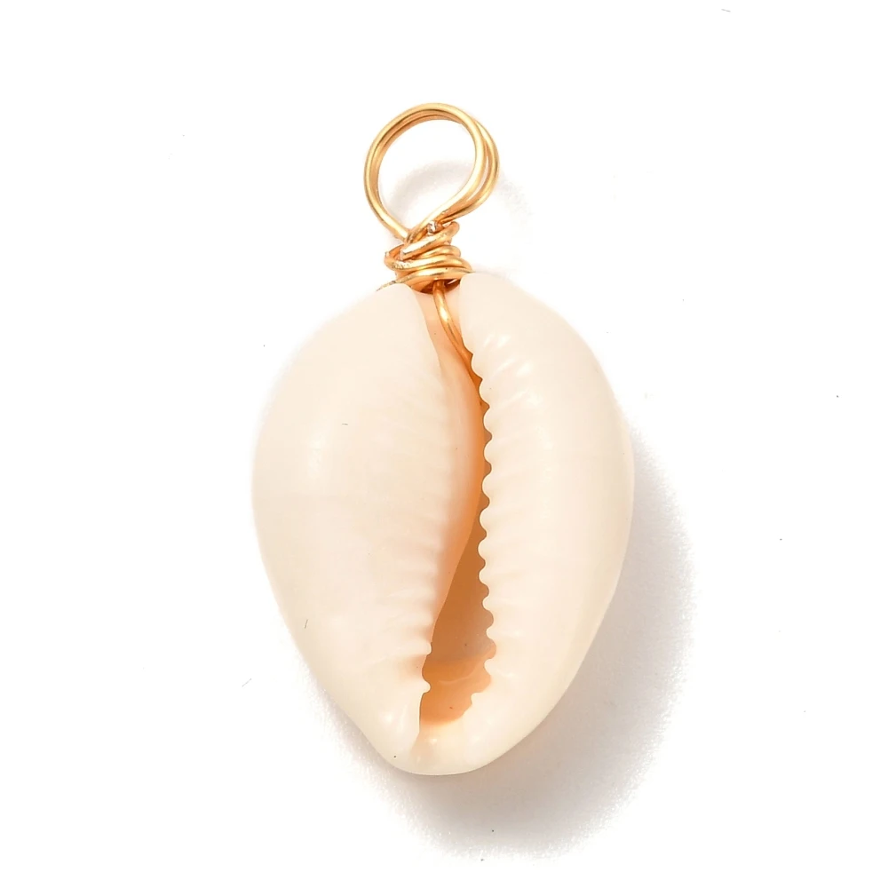 100pcs Natural Cowrie Shell Pendants for DIY Bracelet Necklace Kids Jwelry Making Accessories Decor 27~30x14~15x7~7.5mm