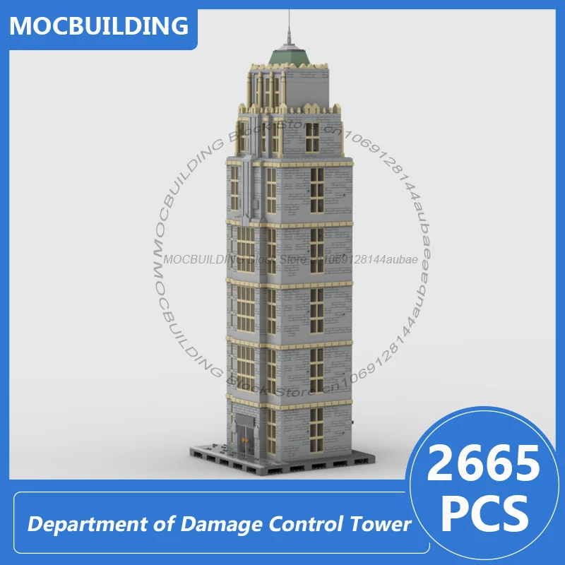 MOC Building Blocks ﻿Department of Damage Control Tower Exterior Only DIY Assemble Bricks Architecture Model Toys Gifts 2665PCS