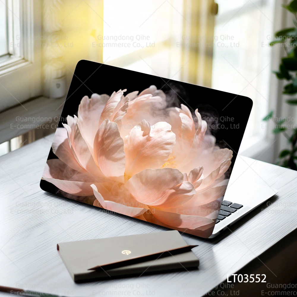 Self-Adhesive PVC Laptop Stickers, Fresh Floral & Cute Bird Design, Hot-Selling Notebook Decor