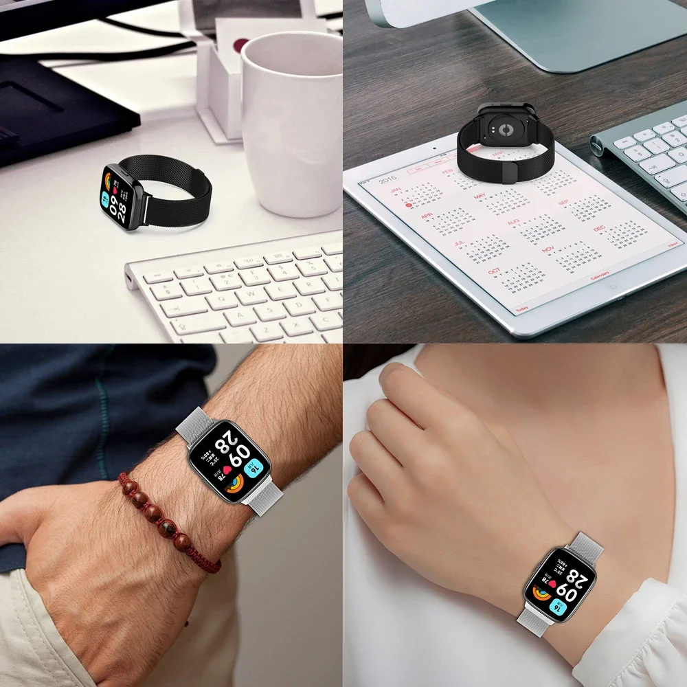 Strap For Xiaomi Redmi Watch 3 Active/Lite Replacement Stainless Steel Band Bracelet Magnetic Loop Fashion Smart Watch Straps