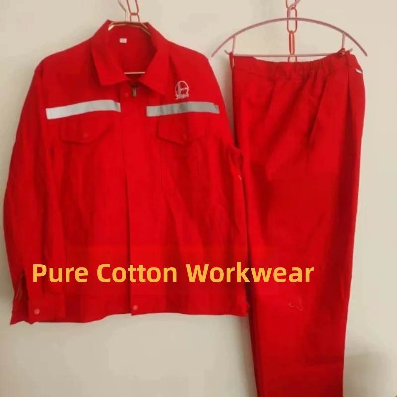 

00% Pure Cotton Thiened Welding Workwear Men's Breathable Wear Resistant Stone Oil Labor Protection orm