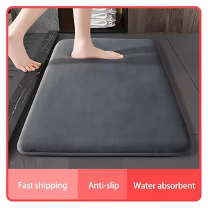 VIKAMA Super absorbent floor mat, super absorbent bath mat, super anti slip coral velvet bathroom floor mat, door mat