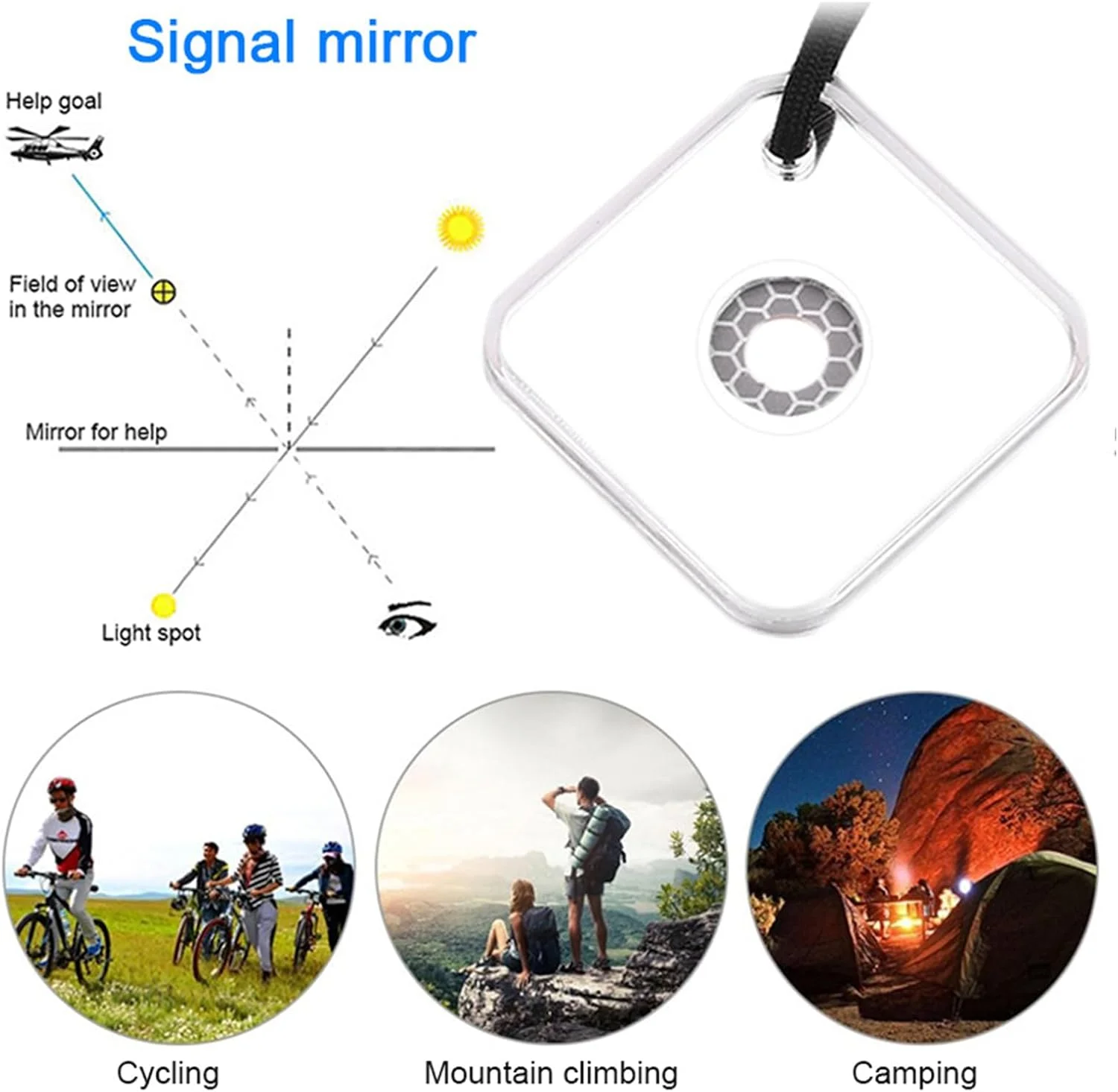 Espejo reflector de luz solar  - Signal Mirror Rescue reseña y precio