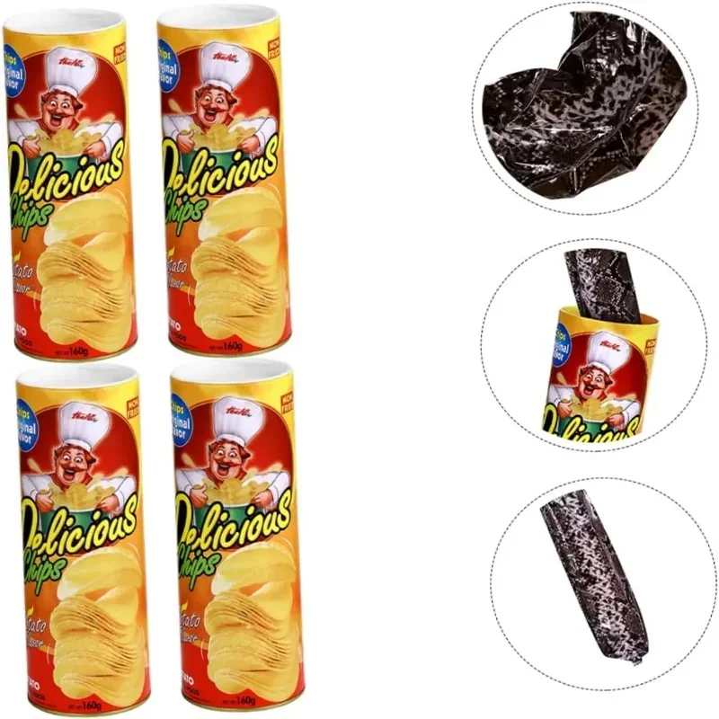 Día de los Inocentes susto simulación serpiente patatas fritas cubo broma extraño juguete broma para enviar amigos enviar novias