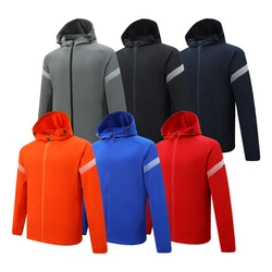 Men Zip Tracksuits Spring Autumn Hoodie Jogging Trousers Fitness Casual Clothing Sportswear Set Orange Color Jackset