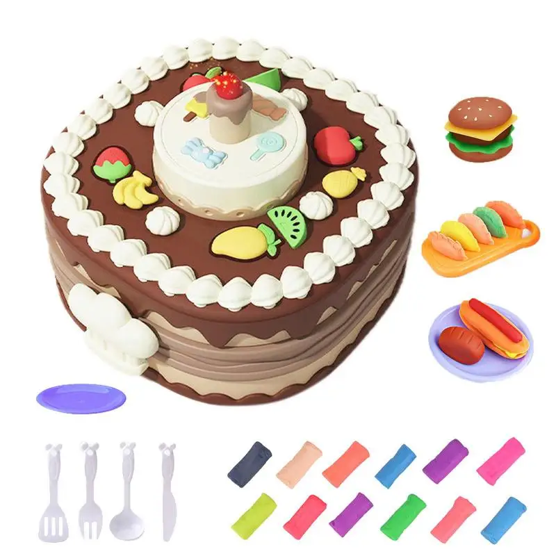 Play Clay Set Three-Layer Fun Burger Play Dough Kitchen Creations Dough Kitchen Creations Play Set Modeling Compound Dough For