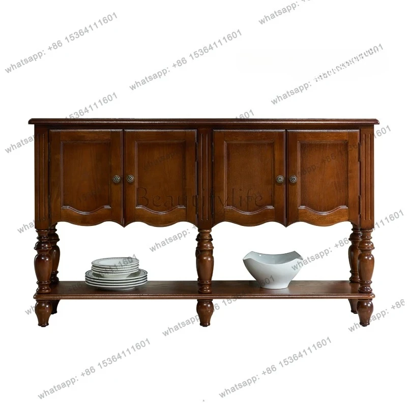 

American all-solid wood entrance table, entrance corridor against the wall, European living room, side cabinet, decorative stora