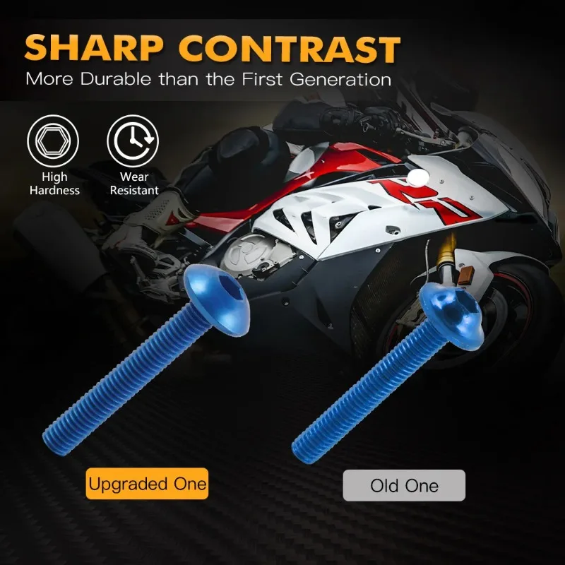 

195 PCS Motorcycle Fairing Bolts Fastener Clip Screw Modification Accessories Windscreen Cover Set Round Head Colored Screws