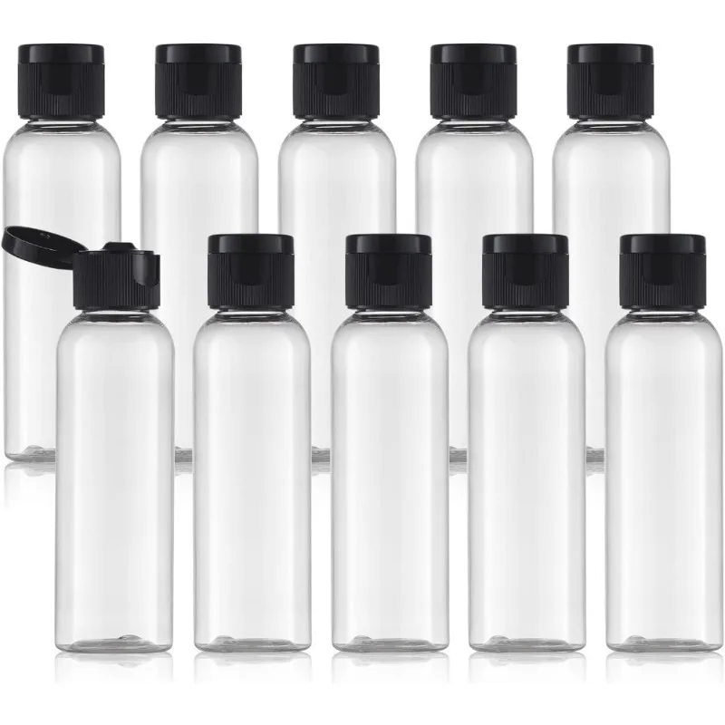 

10pcs Empty Plastic Travel Cosmetic Container Squeeze Bottle for Shampoo Conditioner 5ml/10ml/20ml/30ml/50ml/60ml/80ml/100ml