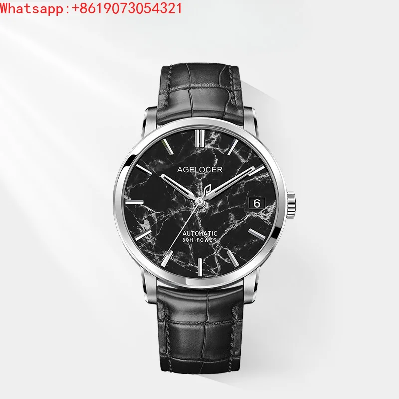 Reloj Mecánico para Hombre AGELOCER Original Baikal de la Gran Dinastía Qin, con Mármol Natural