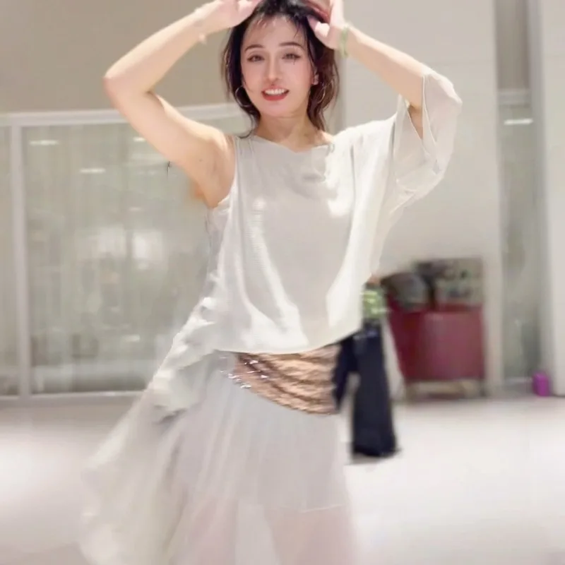 Trajes de dança do ventre personalizados baladi folk novo saidi videira pessoal vestido de dança oriental roupas de desempenho robe branco