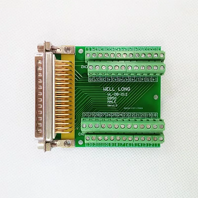 DB50 Male Breakout Board, D'SUB Header Breakout Board, Terminal Block DSUB Module.