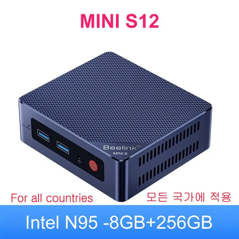 Top Beelink Mini S12 Pro Intel 12th Gen N100 16G 500G Mini S12 Intel N95 Mini PC DDR4 8G 256G SSD Desktop Gaming Computer VS T8