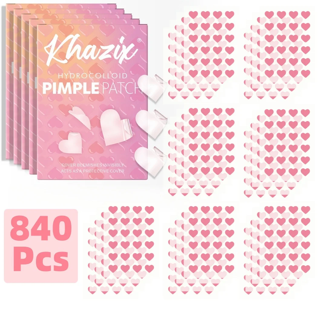 

840 шт. Наклейка от прыщей Pink Love, супертонкая и водонепроницаемая, мягкая и не раздражающая наклейка от прыщей, покрывающая лапы от прыщей