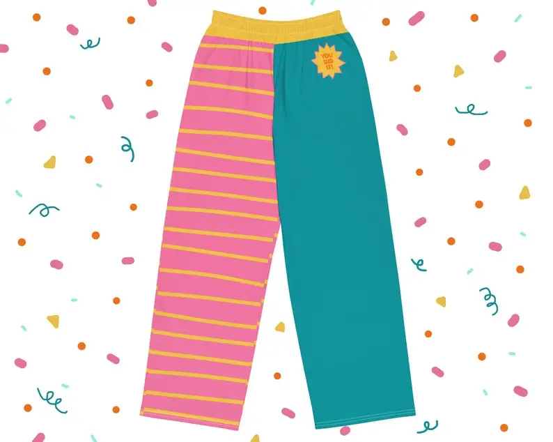 2026 Spring Autumn Personalized Fashionable Y2k Pants Trendy Fashion Color-block Print Loose Women and Children Sports Pants