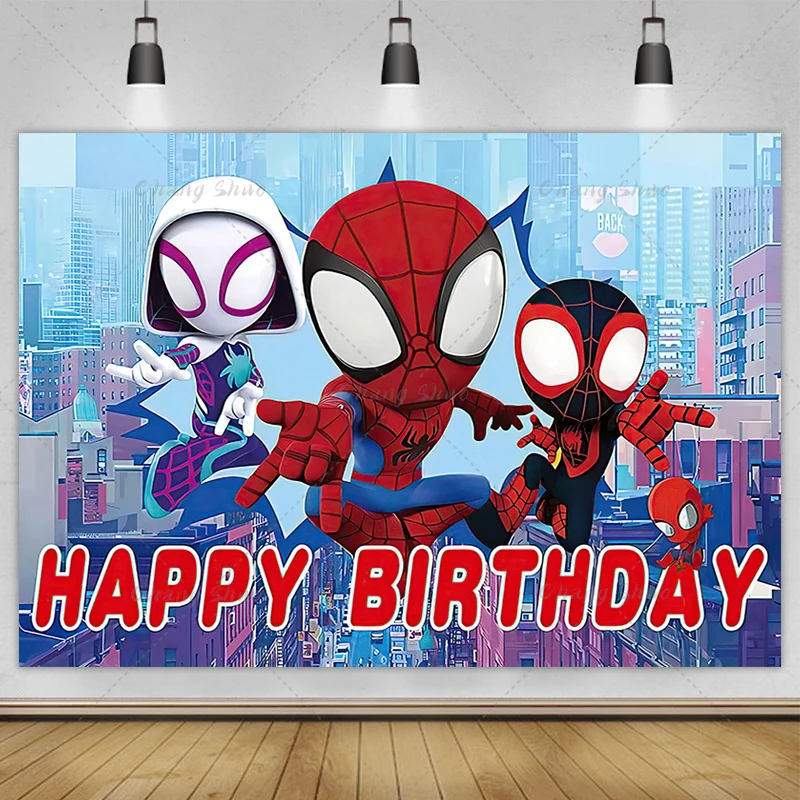 150x90cm Superhero Spiderman Baby Shower Super Hero Photography Backgrounds Professional Indoor Birthday Theme Party Decoration