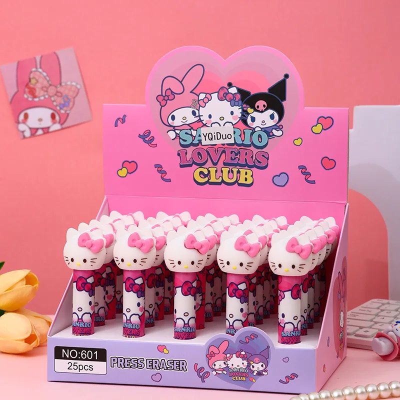 Kawaii Cartoon Pink Hello Kitty Soft Rubber Eraser Cute Girl Children's Pencil Eraser Student Stationery Supplies Gifts