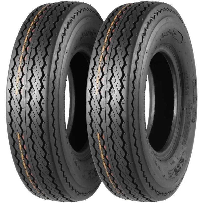 

MaxAuto Set of 2 4.80-8 Highway Boat Motorcycle Trailer Tires 4.80x8 6PR Load Range C, Tubeless