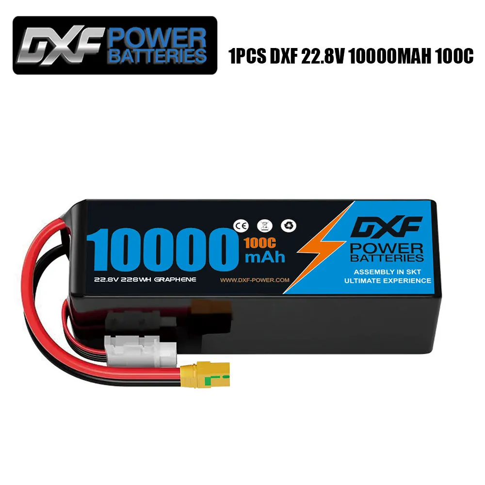 

Аккумулятор LiPo DXF 6S 10000 мАч 22.8В 100C с разъемами XT90 EC5 в жестком корпусе для радиоуправляемых моделей 1/8: багги, трюги, внедорожные автомобили, лодки, грузовики, самолеты, БПЛА, гоночные модели