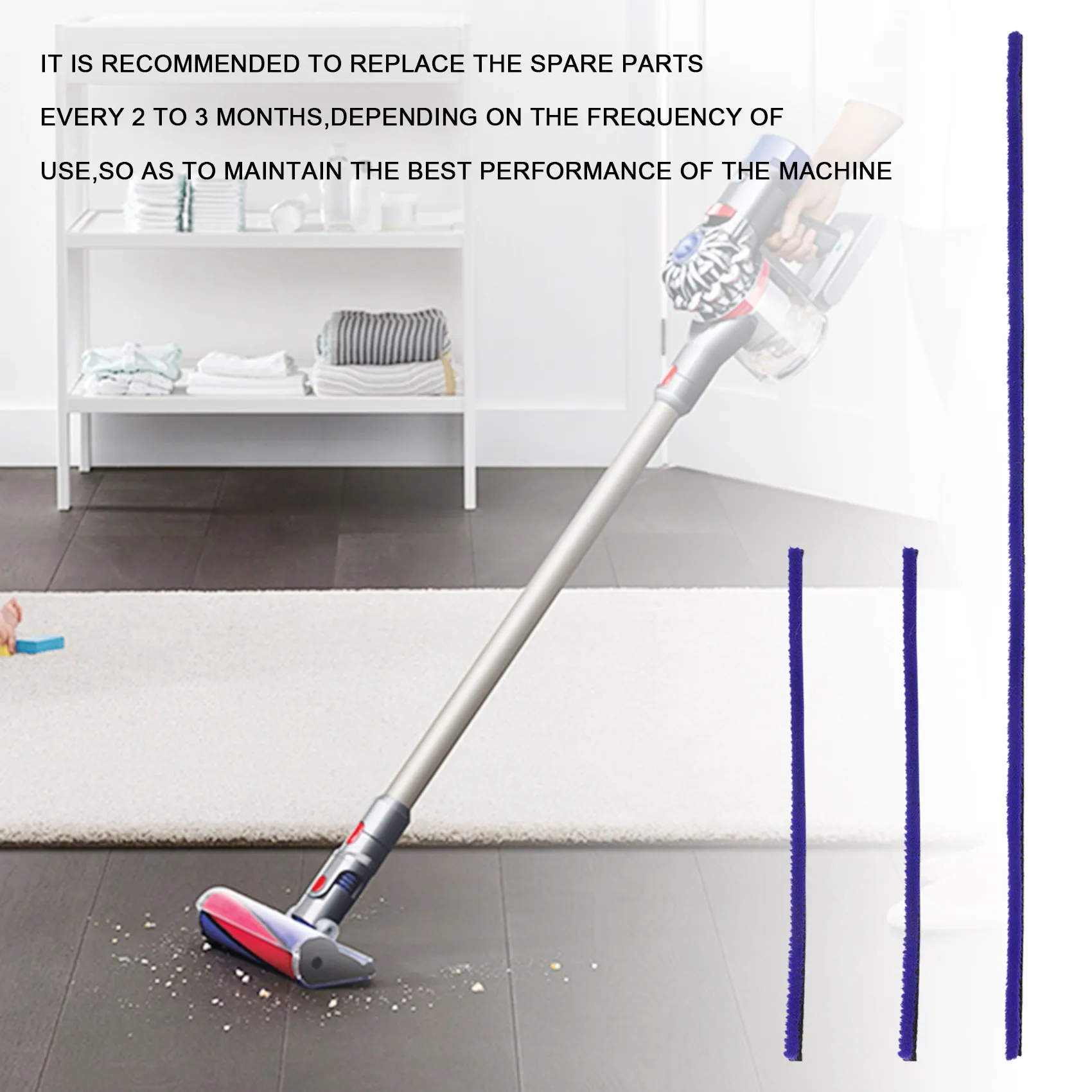 다이슨 진공 청소기용 부드러운 봉제 스트립, 부드러운 롤러 헤드 교체 액세서리 부품, V6 V7 V8 V10 V11, 3 개