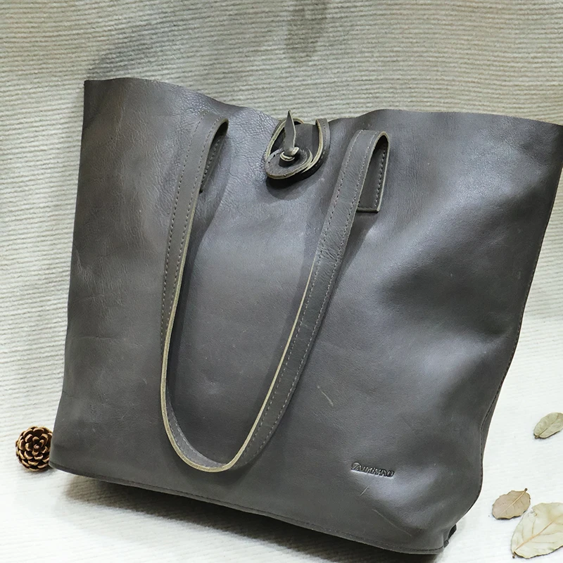 ZVHIYAO Top layer cowhide hand shoulder bag Portmanteaus Can accommodate notebook files Leather bags