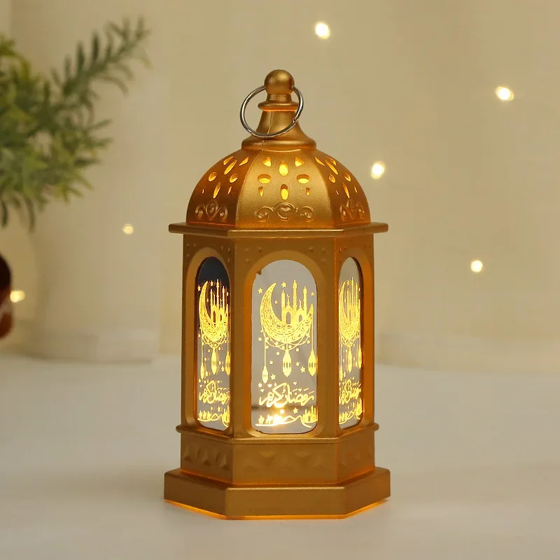 Lámpara LED para decoración de Ramadán, candelabro de Luna y estrella para Ramadán, Kareem, decoración del hogar, lámpara islámica musulmana, Eid