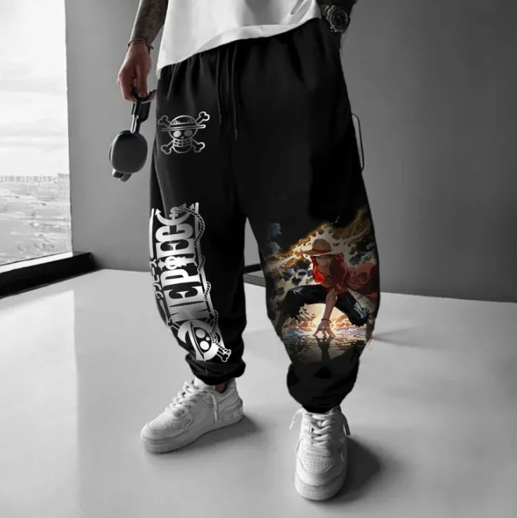 سراويل طويلة مطبوعة ذات طابع عالمي للرجال والنساء من قطعة واحدة، سراويل طويلة من القطن الخالص فضفاضة من الصوف للخريف والشتاء #3