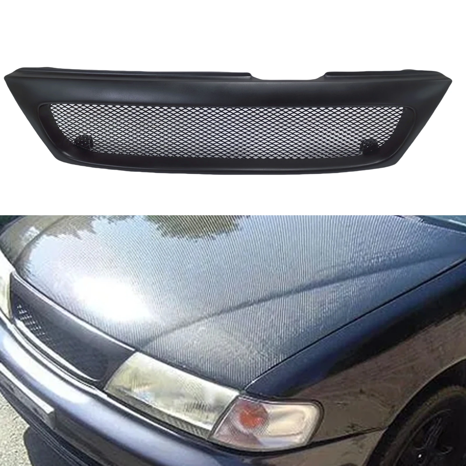 Car Front Grille Racing Grill Upper Bumper Hood Mesh For Nissan Sentra 200SX Lucino 1995-2008