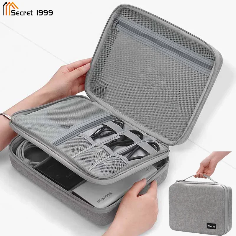 Multifunctional Digital Storage Bags Hard Case Travel Power Bank Data Cable Organizer Mobile Phone Charger Protective Case