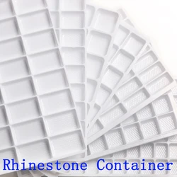 Plastic Rhinestones Container Square Octagon Round Glass Rhinestone Crystals Protect Base Crystal Display Accessories
