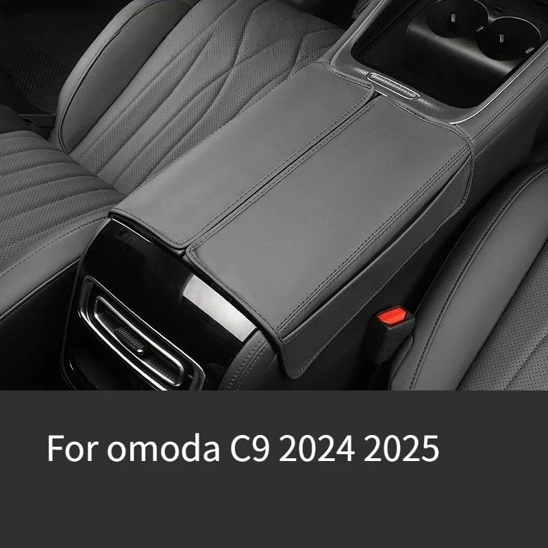 

For omoda C9 phev 2024 2025 Car Armrest Box Cover Modified Special Seat Center Armrest Leather Cover Storage Box Accessories
