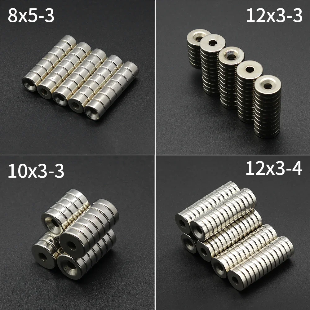 N35 Strong Round With Holes Magnet NdfeB Powerful Permanent Magnetic imanes  Neodymium Magnents Refrigerator Magnet12x3-3/10x3-3