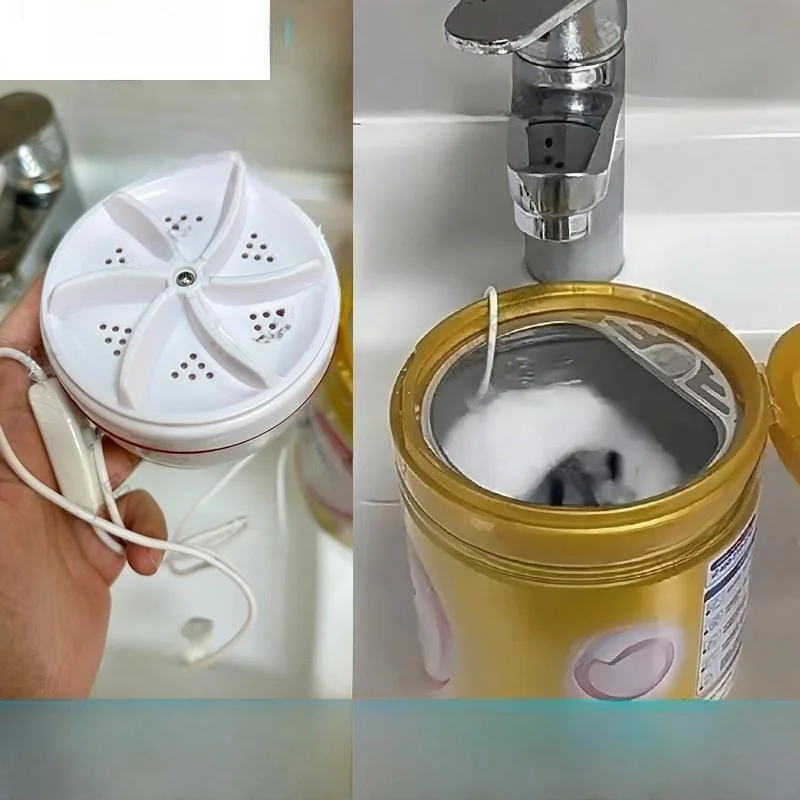 Lavadora Portátil de Turbina, Lavadora de Tambor para Leche en Polvo, Calcetines y Ropa Interior, Fabricada por Jin Luo He