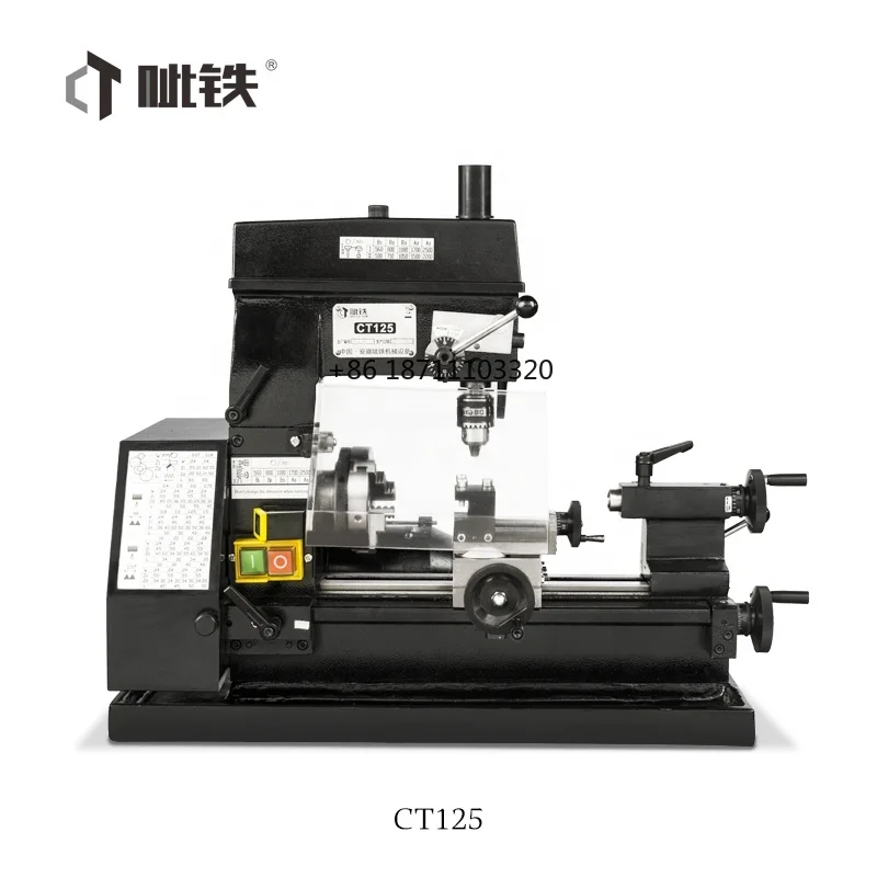 Industrial use CT125 mini Lathe Mill Drill Machine for researching use