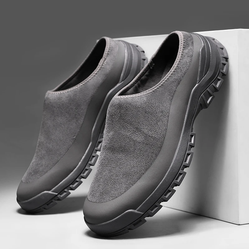 

2026 Summer Men Half Shoes Casual Canvas Shoes Zapatos Big Size 47 Dropshipping Lightweight Comfortable Mules For Men Slippers