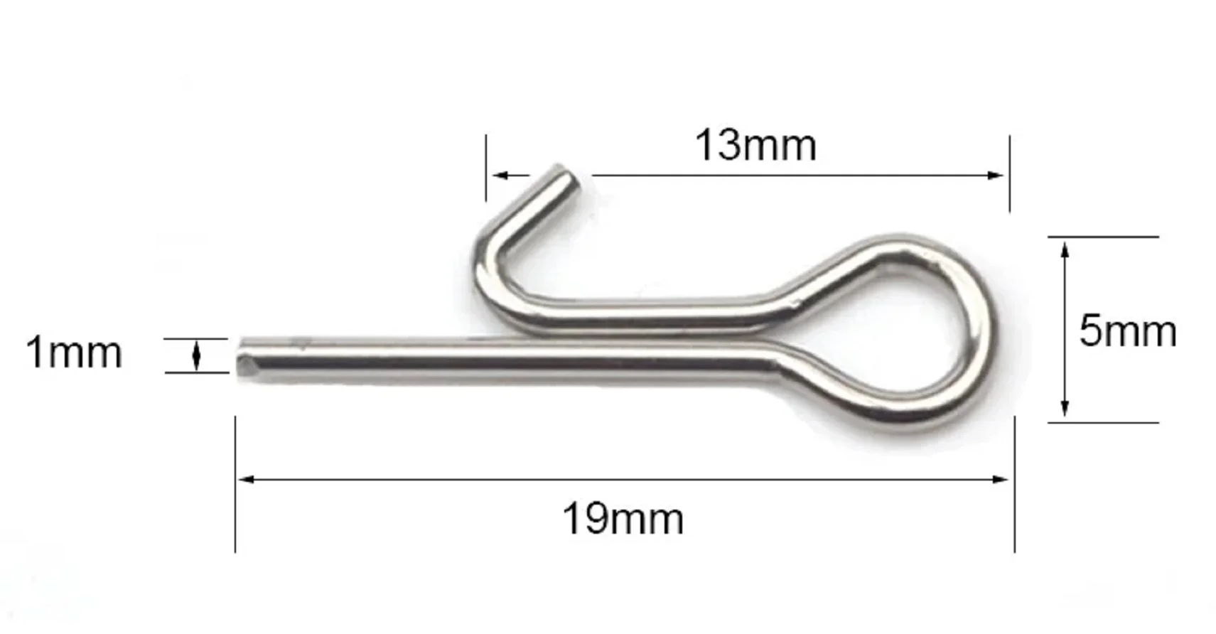 100 unids/lote 19 مللي متر gancho de pesca alfileres de connections aguja blocko fijo ayudar señelo suave accesorios de pesca herramient