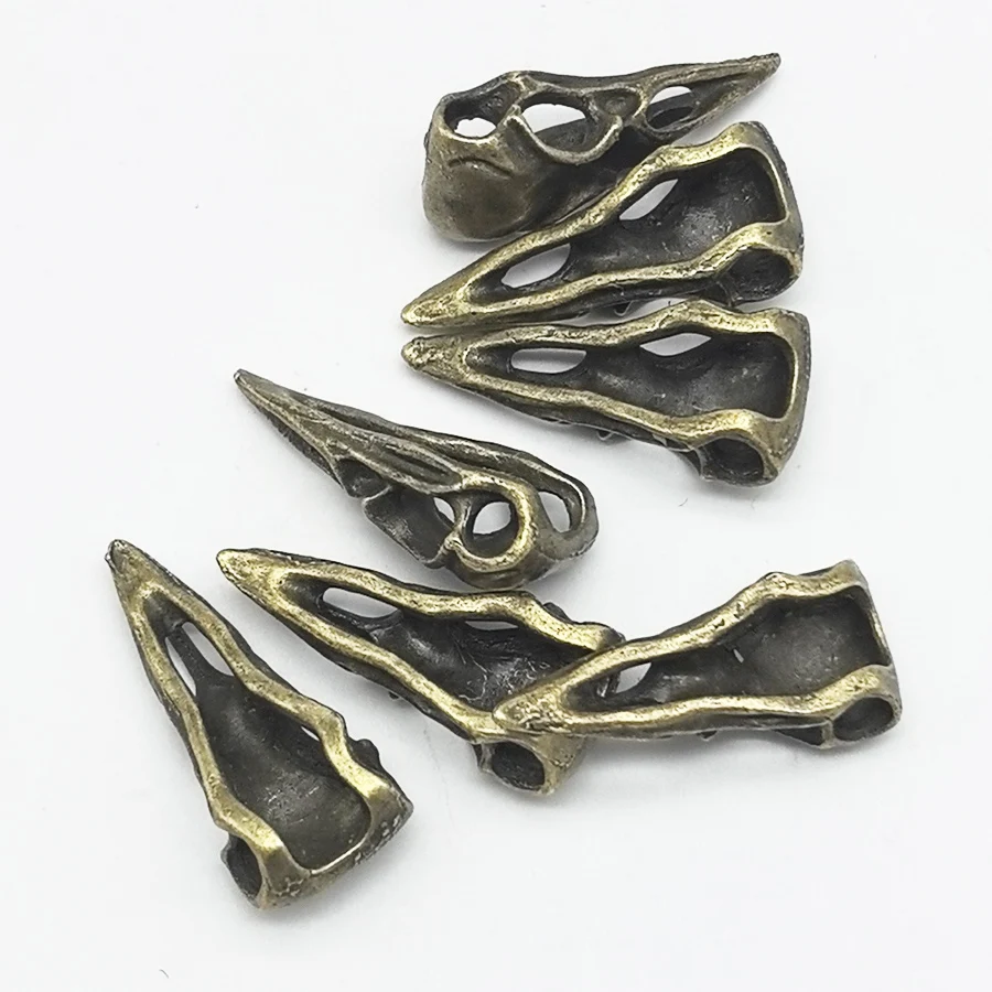7pcs Scary Head Alloy Skull Charms Pendant Bird Head  Jewelry Making Necklace Vintage Gift Bohemia  Antique Bronze 32*14*10mm