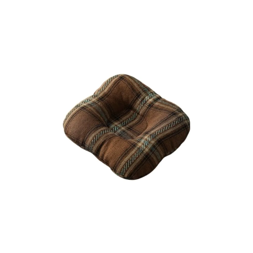 

Elegant Cloth Plaid Square Coaster Soft Non Slip Drink Cup Mat Vintage Tabletop Protection Teapot Mat Tea Ceremony