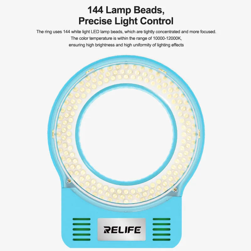 RELIFE RL-033M 144 Lamp Beads Light Source for Microscope USB Interface 10000-12000K Color Temperature LED Lamp