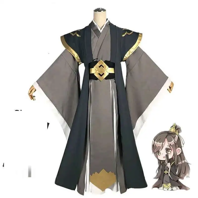 

Halloween MO DAO ZU SHI Unisex Costume Full Set Shoes Wig Grandmaster of Demonic Nie HuaiSang Cosplay Costume Adult Black Suit